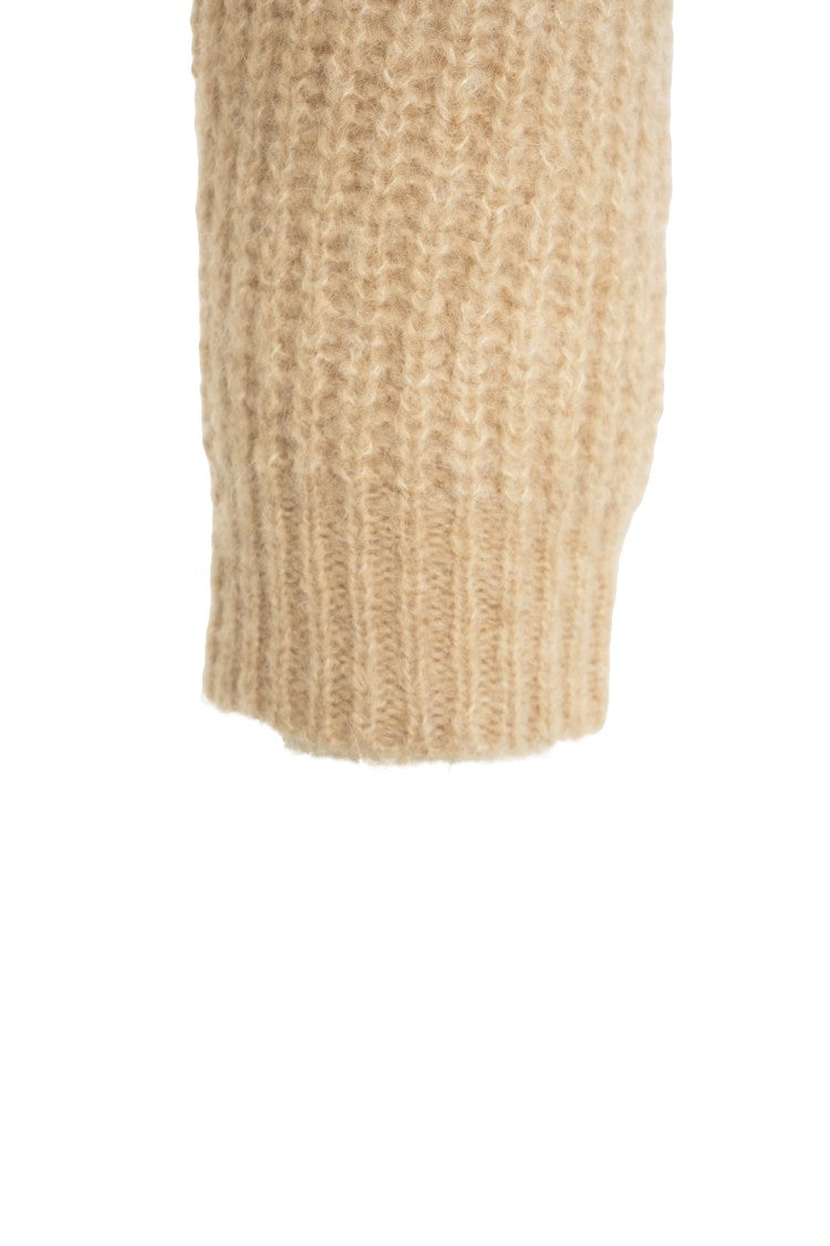 Jucca Ribbed Knit Sweater In Luxurious Beige Blend