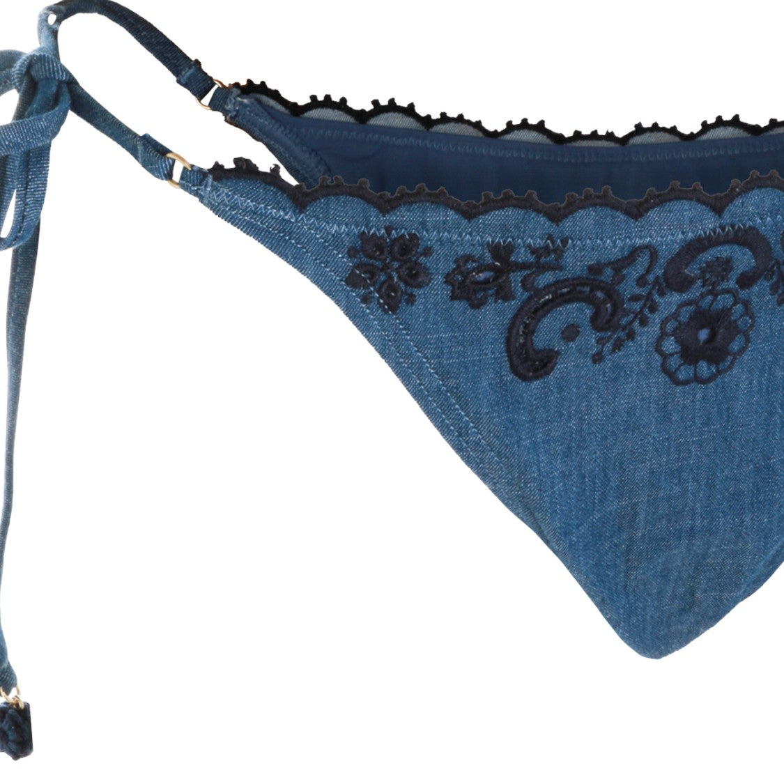 Zimmermann Blue Denim Macrame Bikini
