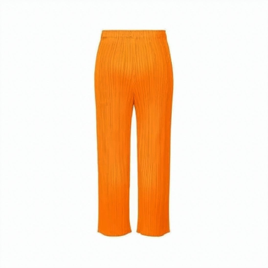 Pleats Please Vibrant Orange Pleated Texture Jogger Pants