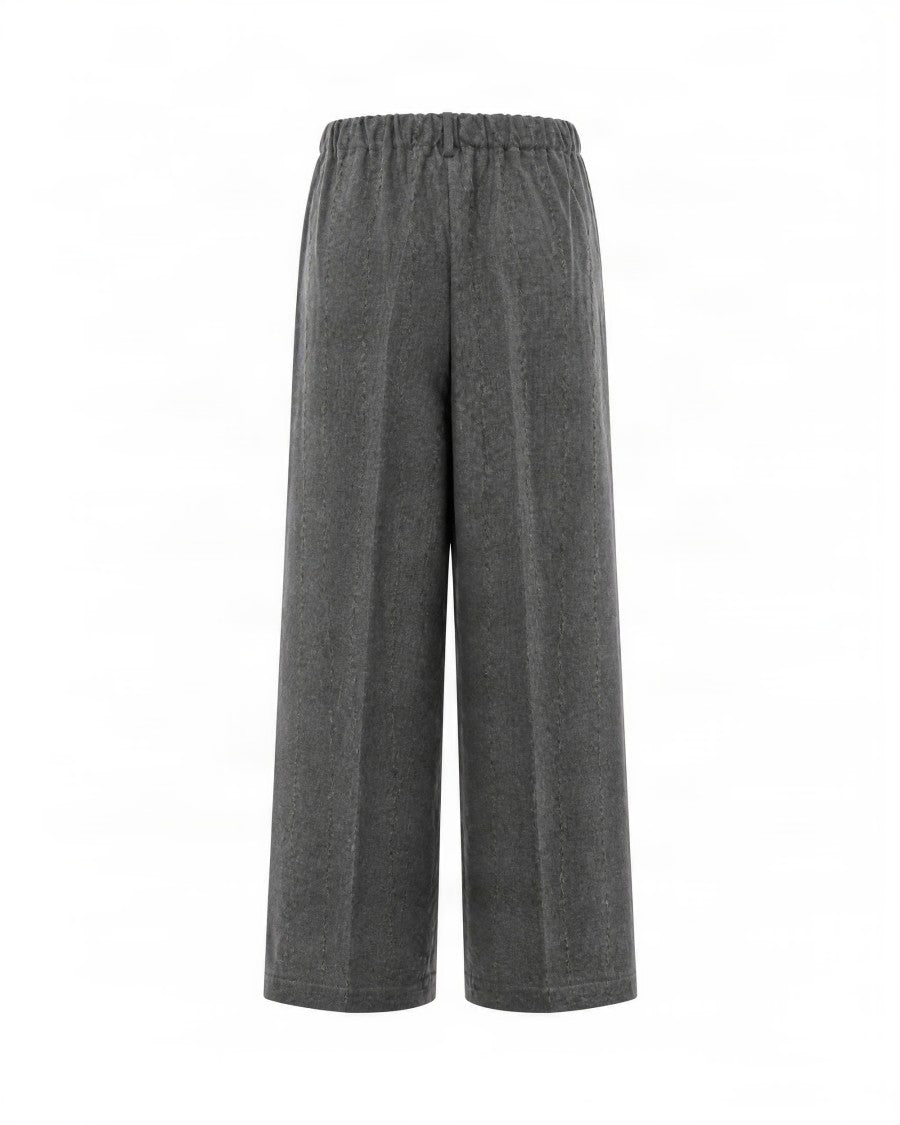 Fabiana Filippi Dark Grey High-Waisted Tailored Wide-Leg Pants