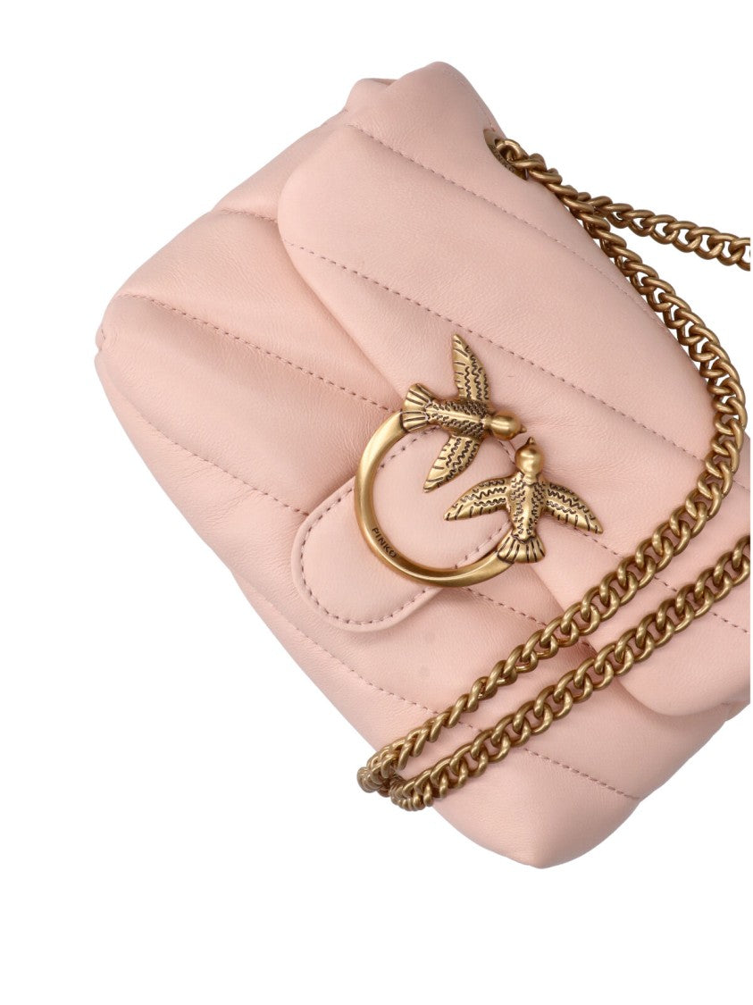 Pinko Pink Quilted Leather Mini Love Baby Puff Shoulder Bag