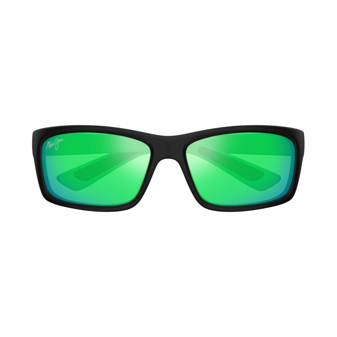 Maui Jim Kanaio Coast Rectangular Frame Sunglasses With Green Reflective Lenses