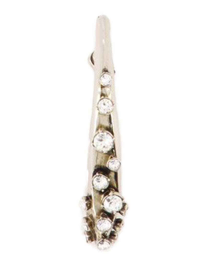 Alexander Mcqueen Pave Faceted Earrings - Silver Tone