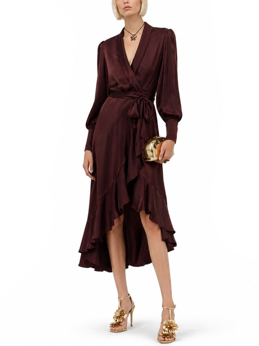 Zimmermann Silk Wrap Midi Dress