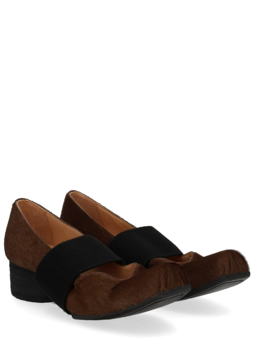 Uma Wang Textured Leather Block Heel Pumps