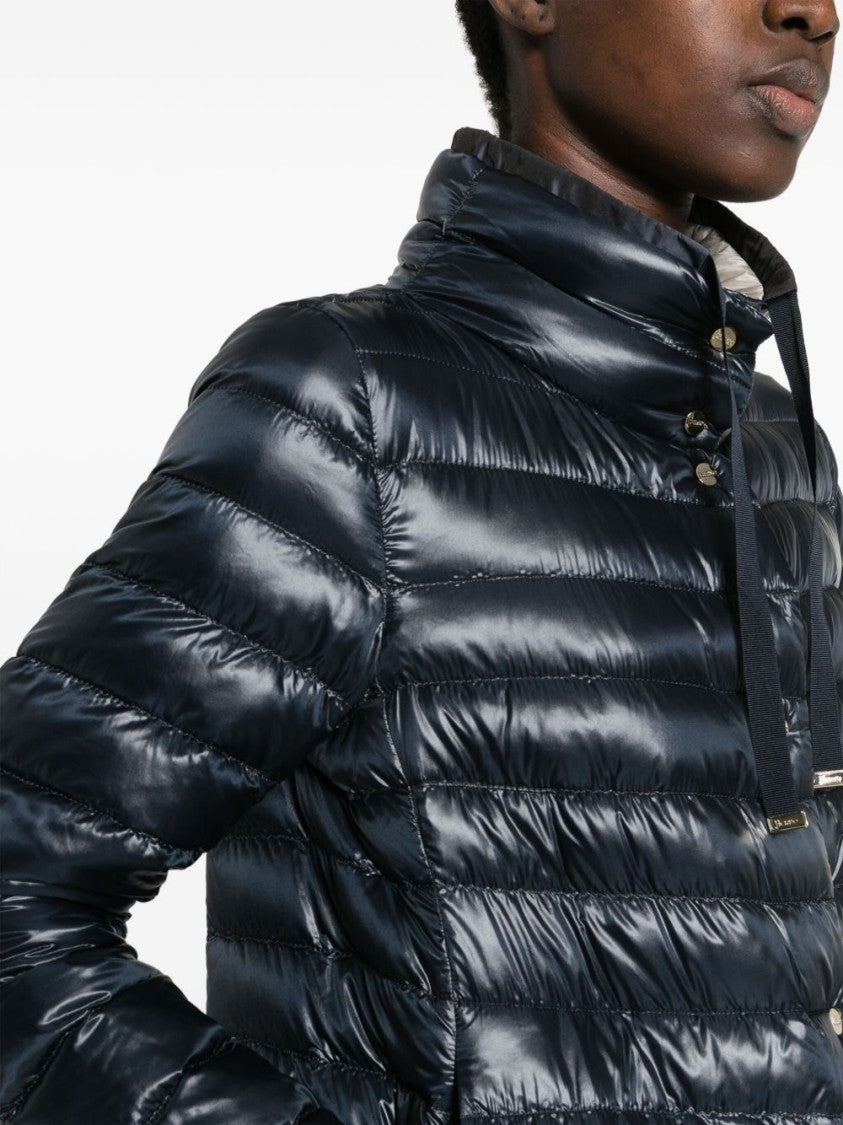 Herno Navy Blue Shiny Effect Down Jacket
