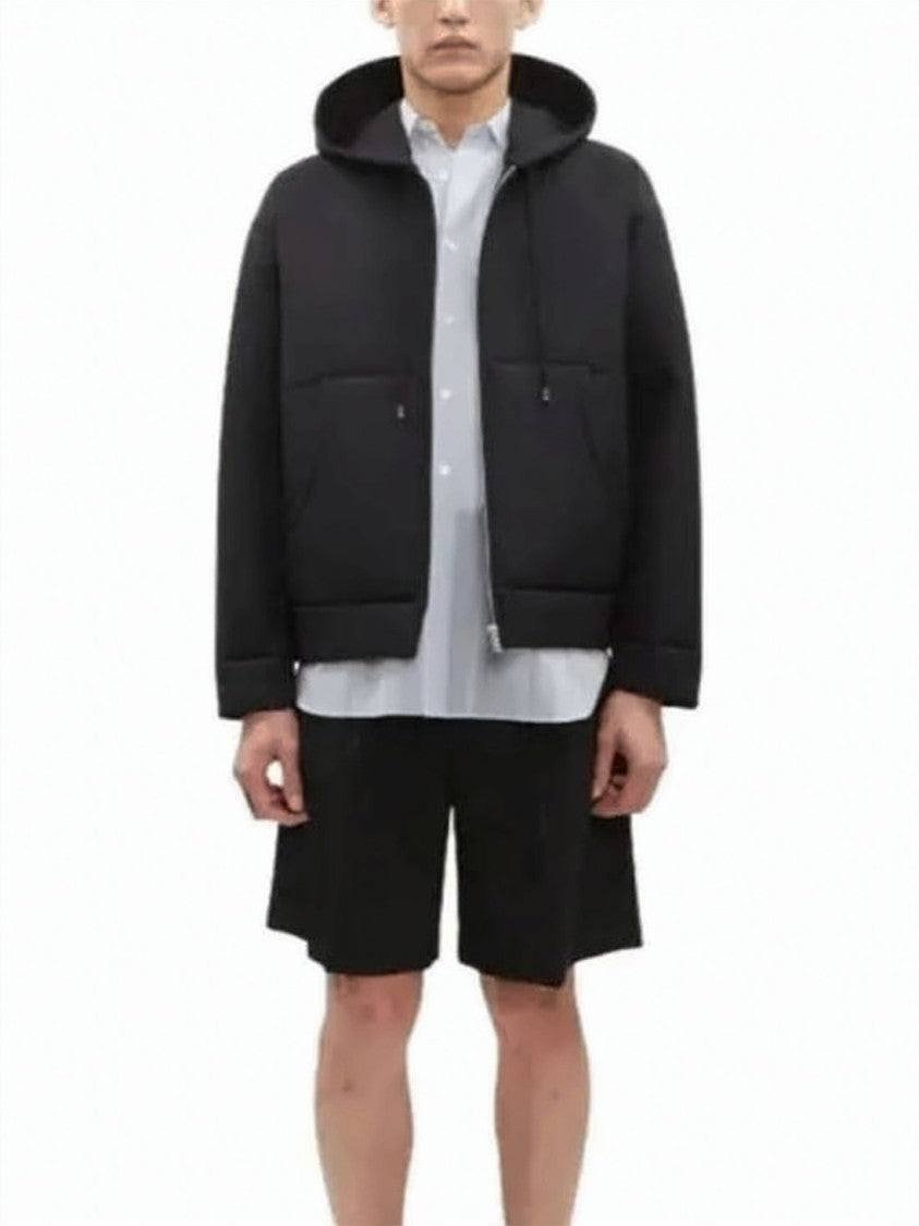 Auralee Boxy Wool Hooded Jacket With Design