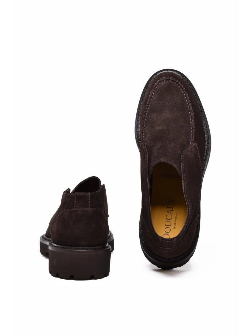 Doucal's Brown Suede Moccasin Loafers