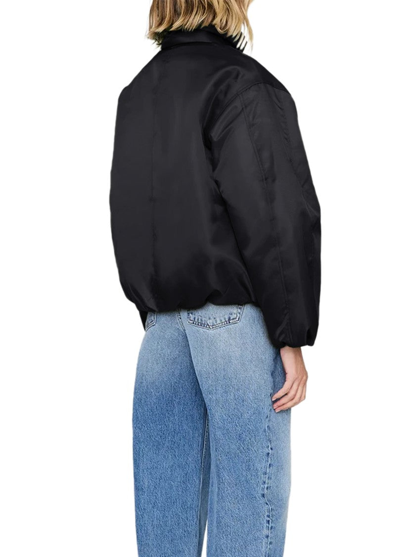 Anine Bing Cyrus Black Leather Oversized Jacket