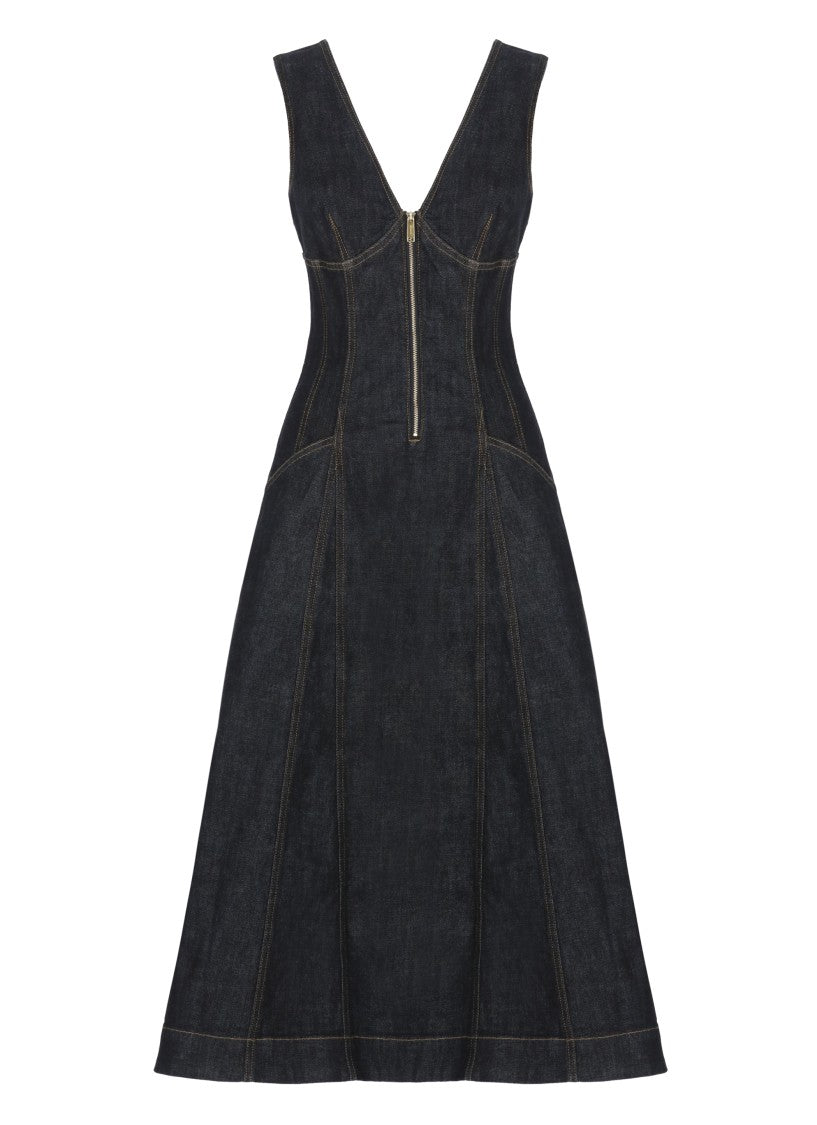 Self-Portrait Indigo Denim Midi Dress