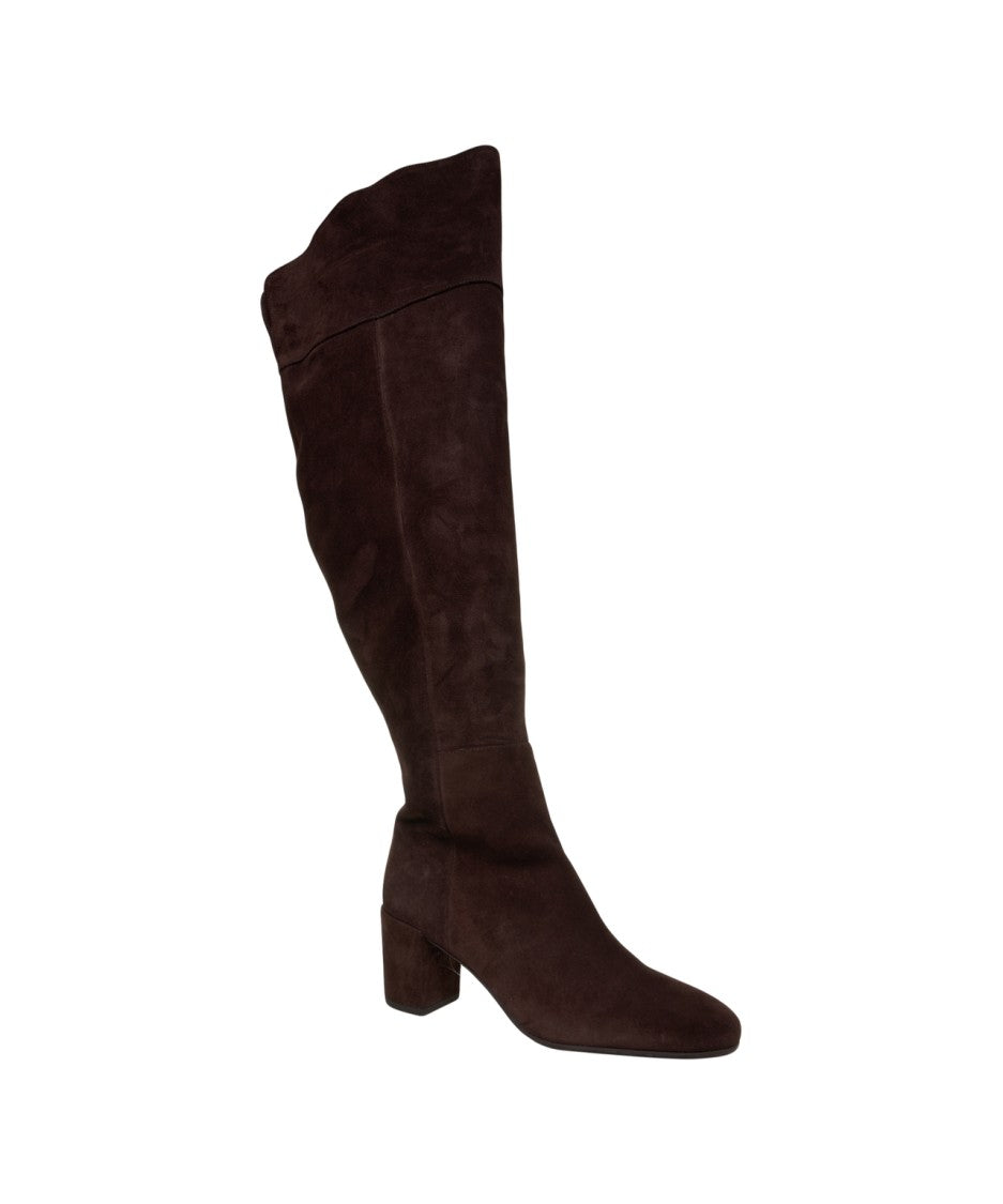 Billi Bi Suede High-Height Ankle Boots With Mid-Block Heel