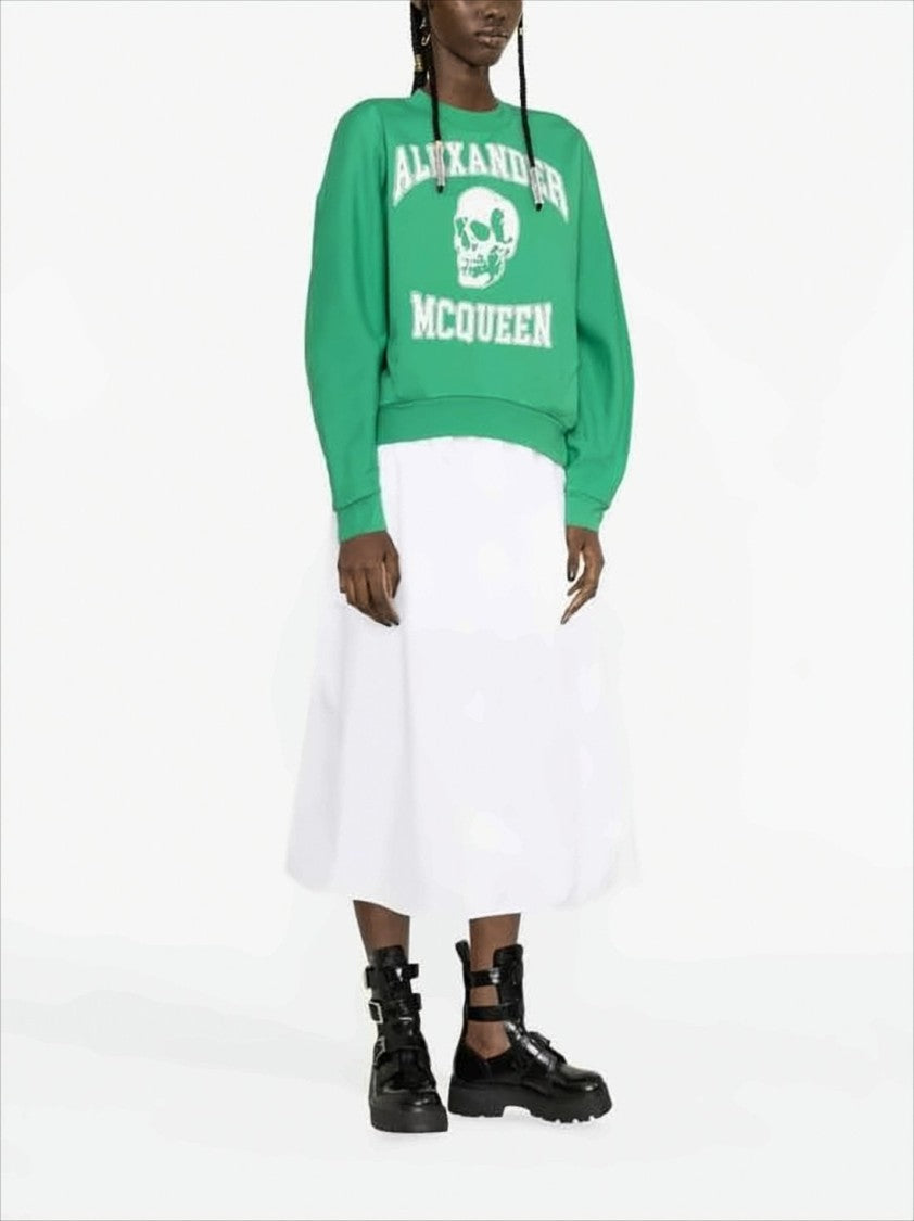 Alexander Mcqueen Long-Sleeve Graphic Sweatshirt With Ribbed Cuffs