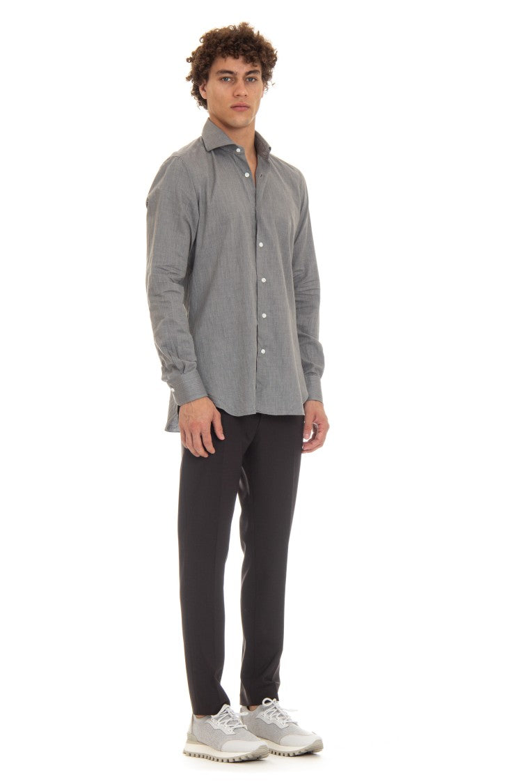 Barba Light Flannel Micro Resca Cotton Shirt