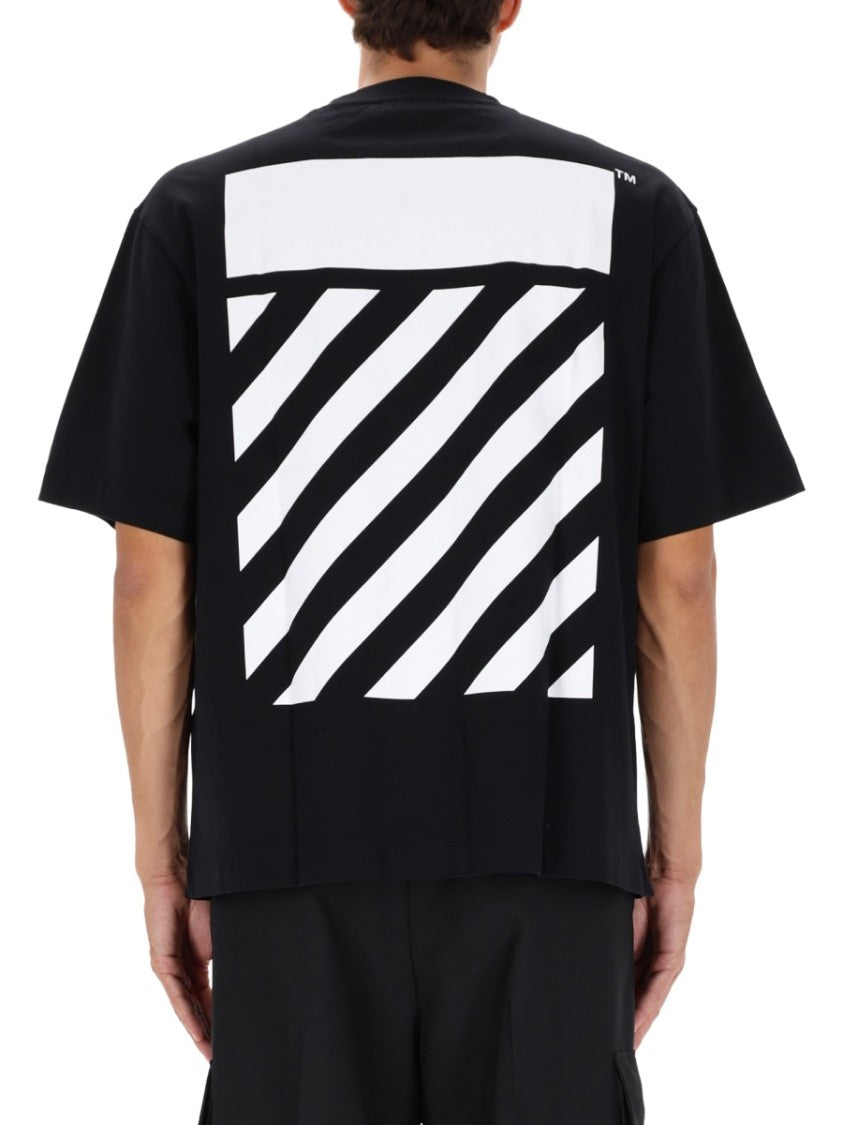 Off-White Black Short-Sleeve T-Shirt With Embroidered Detail