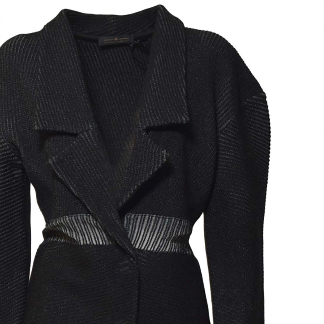 Mirco Giovannini Sleek Structured Black Jacket With Front Closure And Long Sleeves
