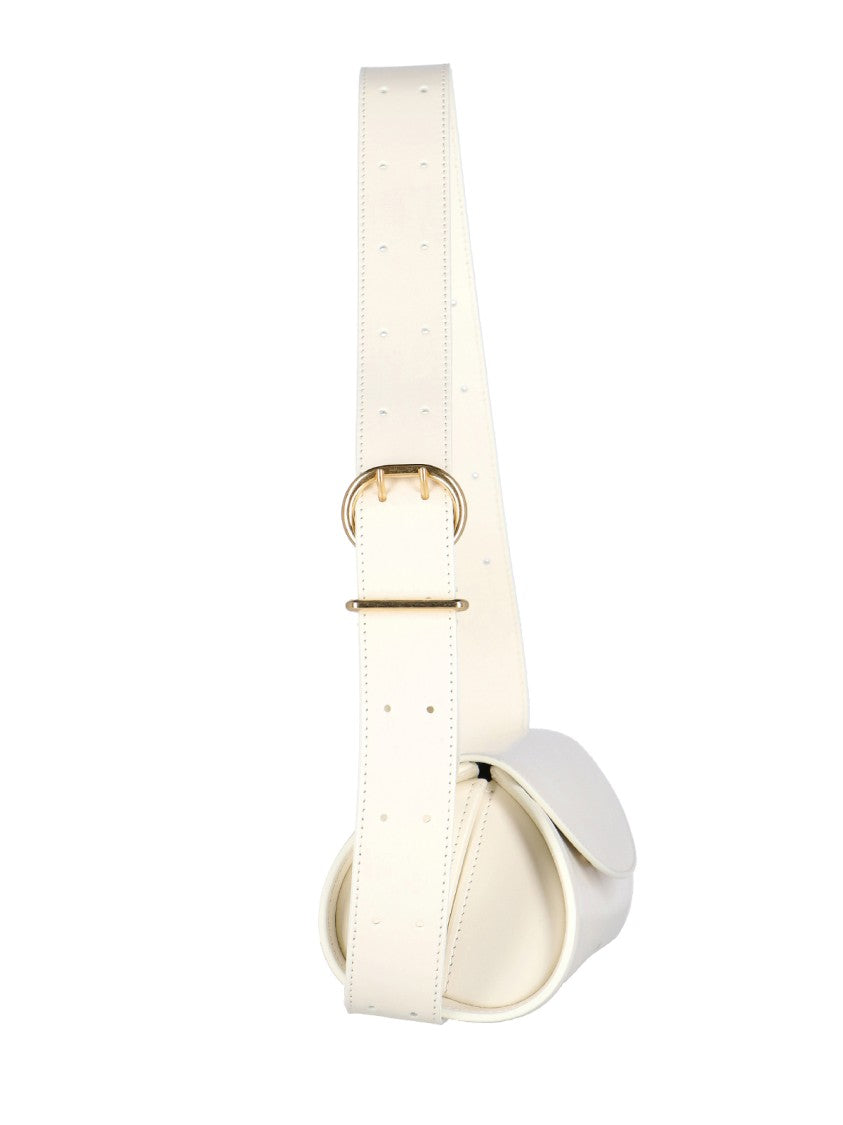 Jil Sander White Cannolo Adjustable Strap Shoulder Bag