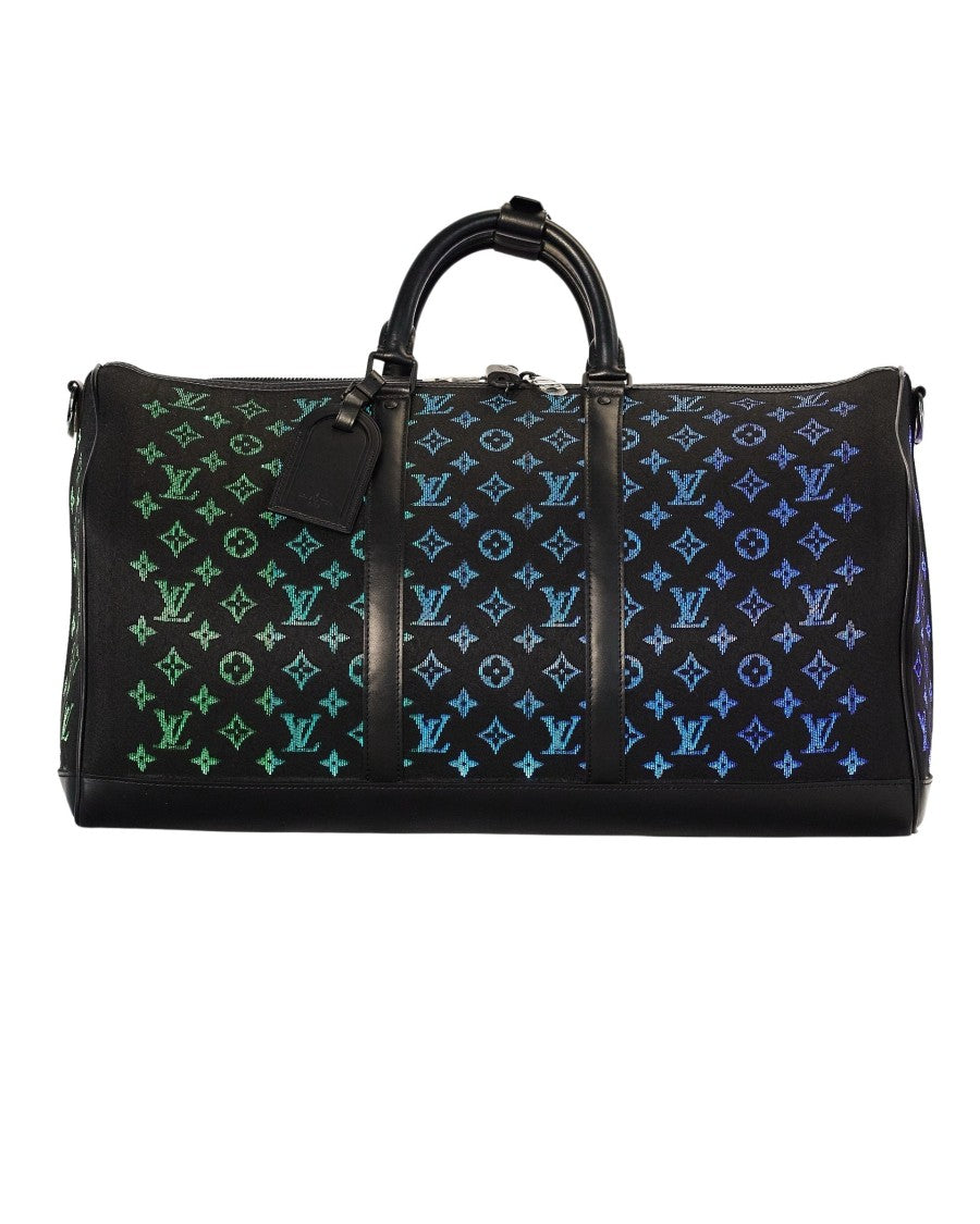 Louis Vuitton Keepall 50 Bandouliere Monogram Light Up In Black