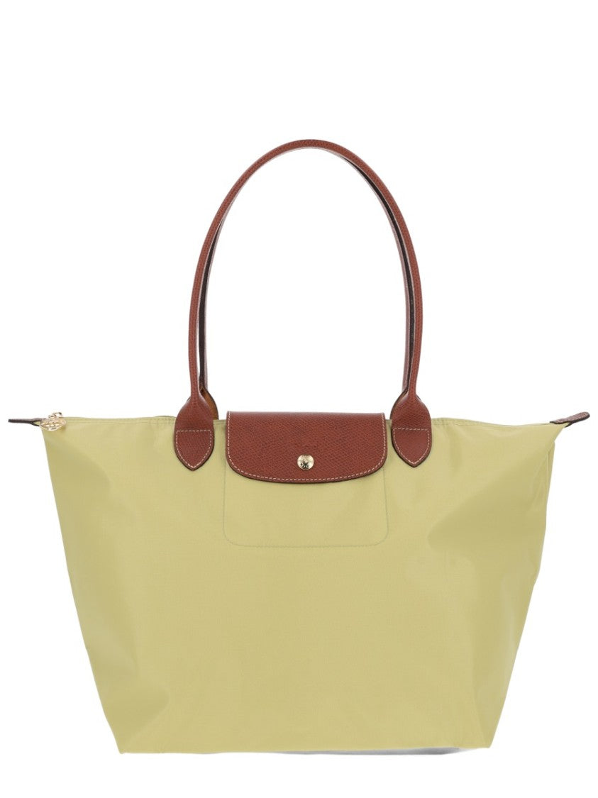 Longchamp Light Yellow Le Pliage Structured Polyamide Tote Bag