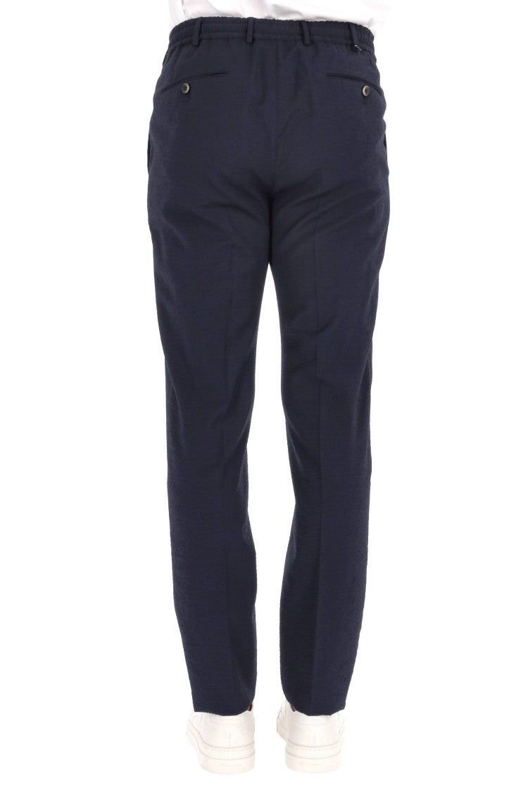 Pt Torino Slim Jogger Virgin Wool Embossed Trousers