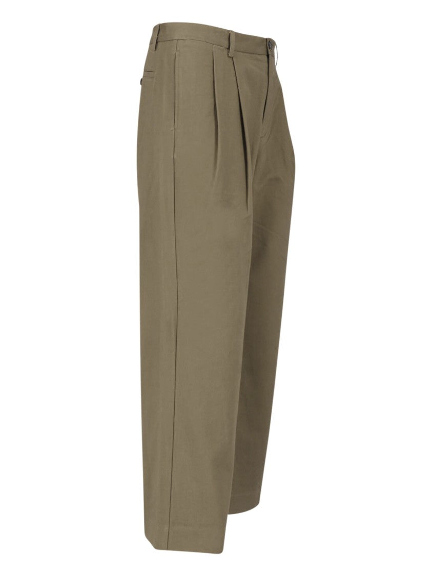 Paul Smith Green Tailored Cotton Straight-Leg Pants
