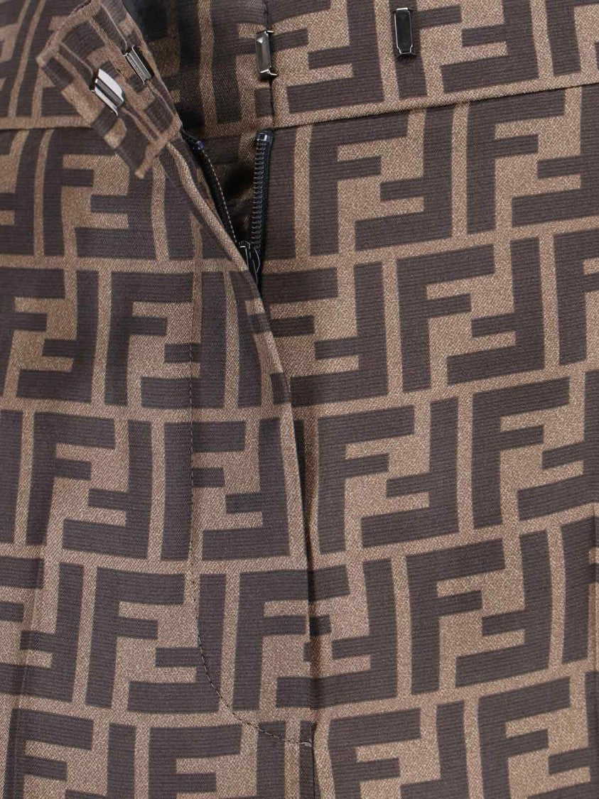 Fendi Ff Monogram Pants – Brown