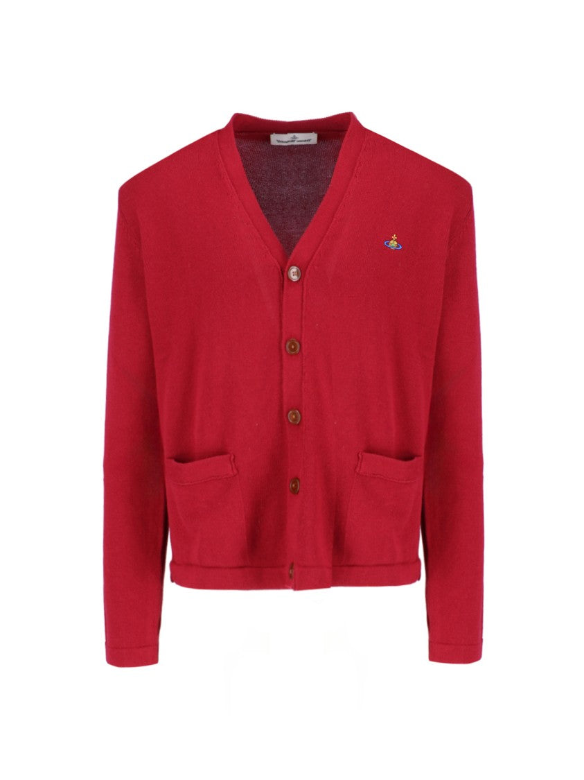 Vivienne Westwood Logo Red & Cashmere Cardigan – Red