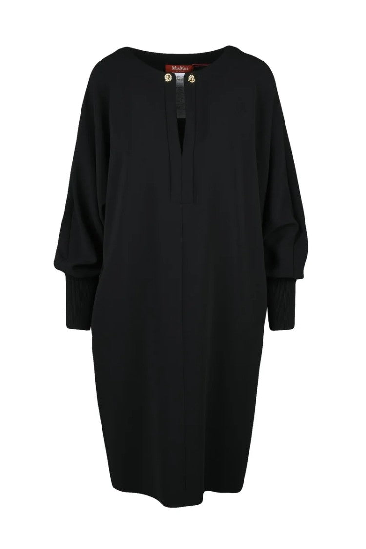 Max Mara Asti Tunic Dress Batwing Sleeves - Black