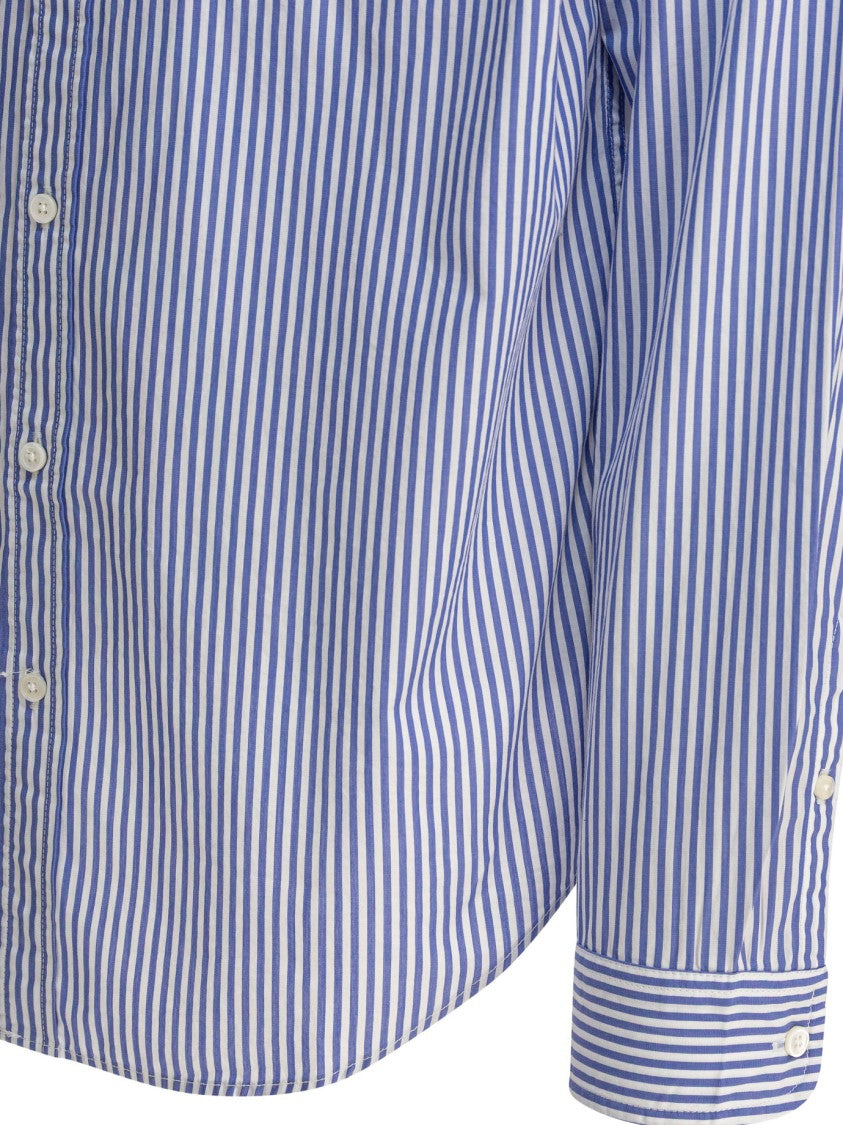 Alex Mill Draped Blue Striped Shirt With Classic Collar