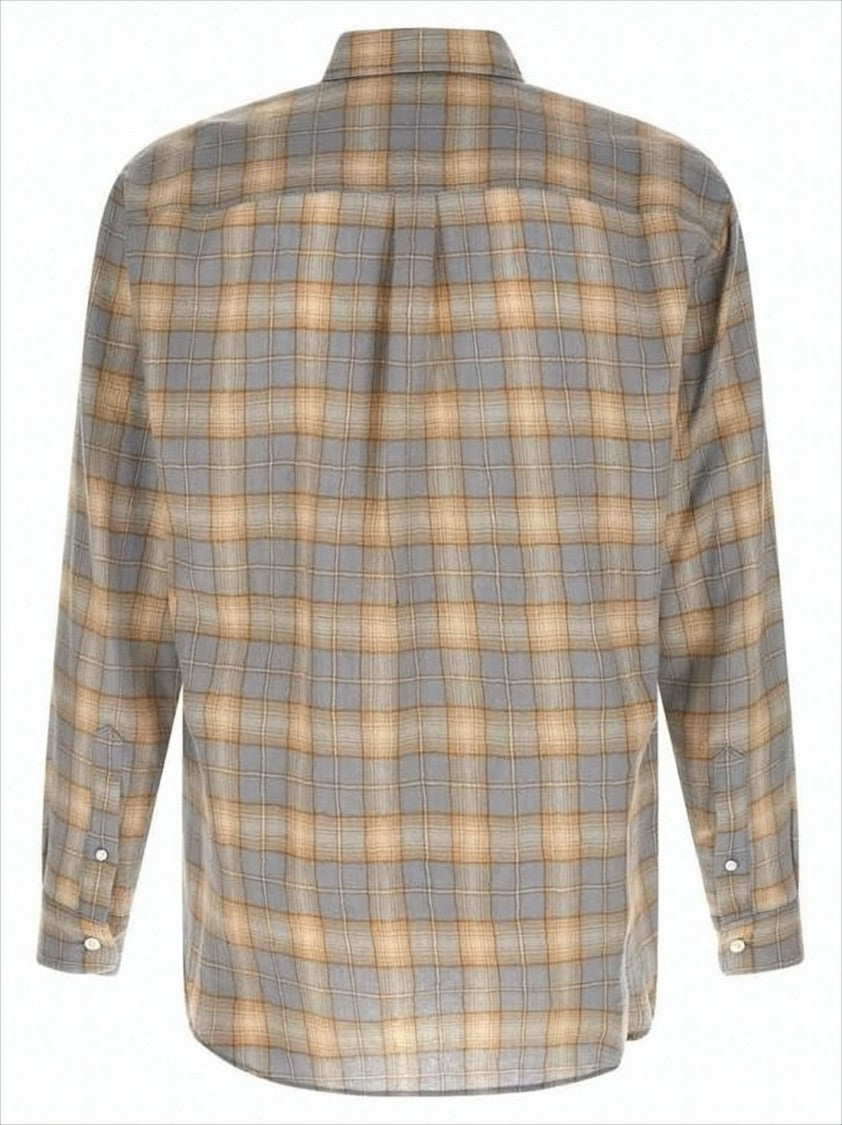 Auralee Soft Wool Long-Sleeve Plaid Shirt