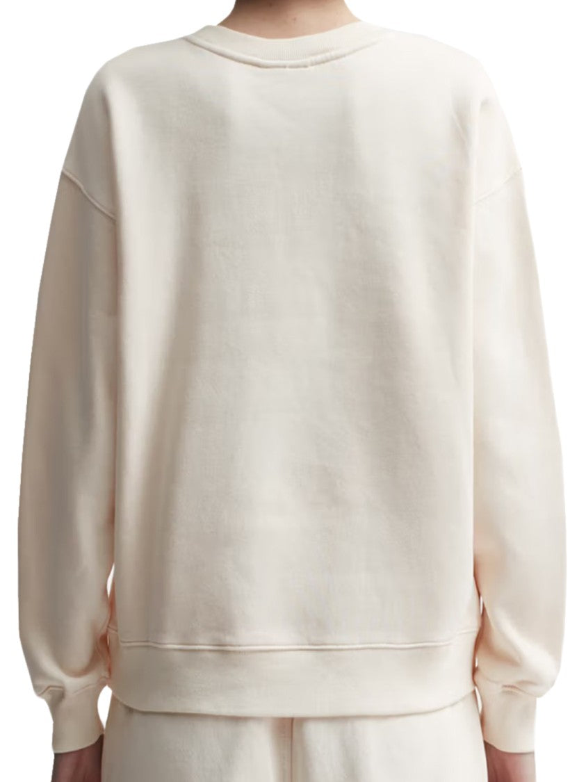 Maison Kitsuné Long-Sleeved Crewneck Top With Ribbed Details