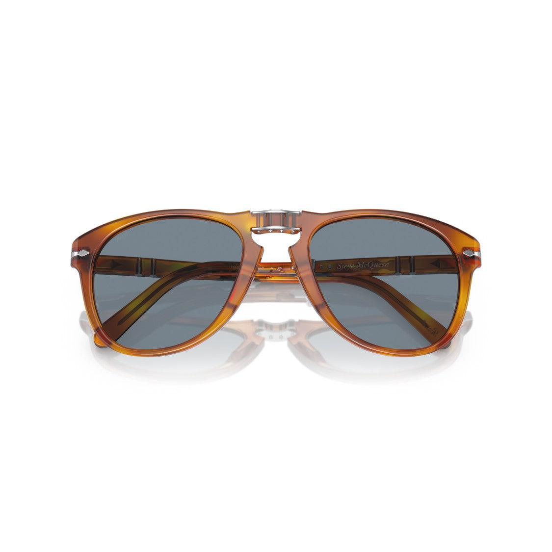 Persol 0Po0714sm Translucent Tortoiseshell Acetate Sunglasses With Silver Hardware