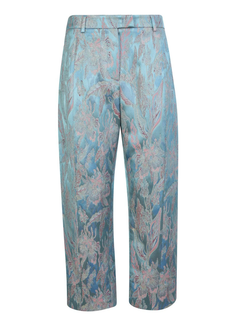 Alberto Biani Floral Jacquard Trousers