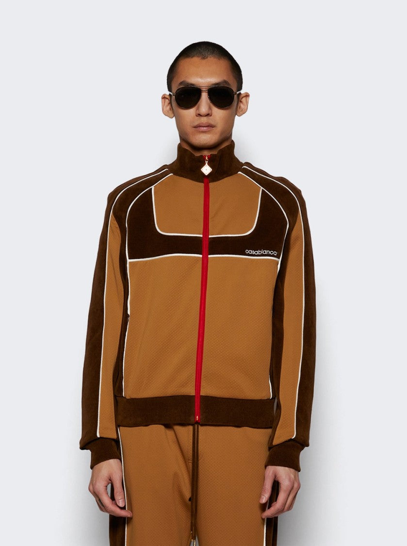 Casablanca Two Tone Track Jacket - Beige And Brown