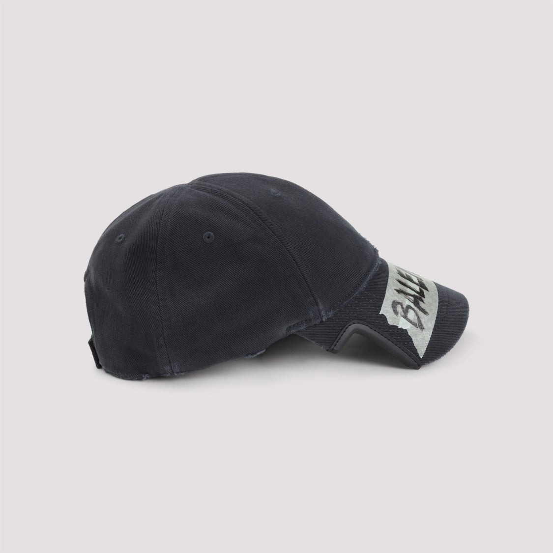 Balenciaga Faded Washed Black Cotton Cap