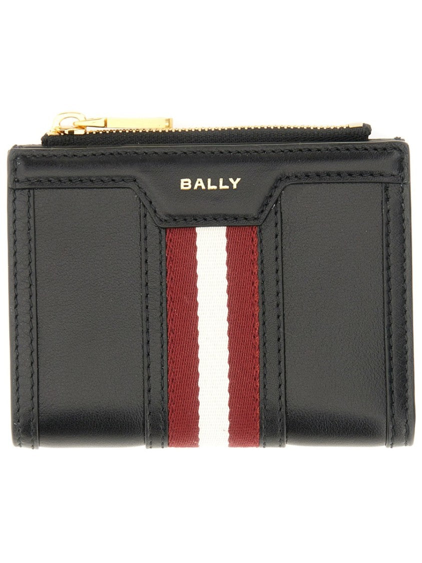 Bally Compact Portfolio With Striped Accent