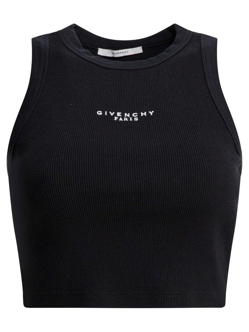 Givenchy Cropped Tank Top With Vintage Logo