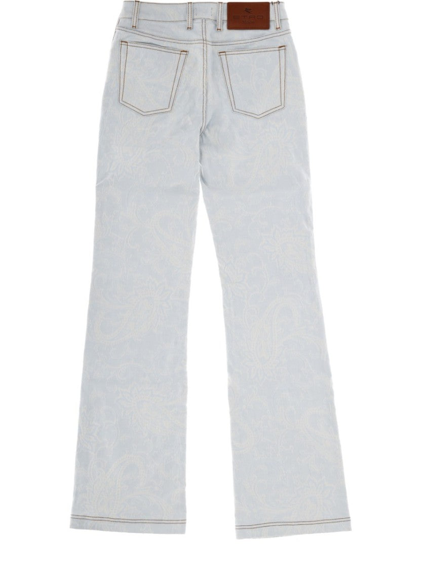 Etro Subtle Paisley Straight-Leg Denim Jeans