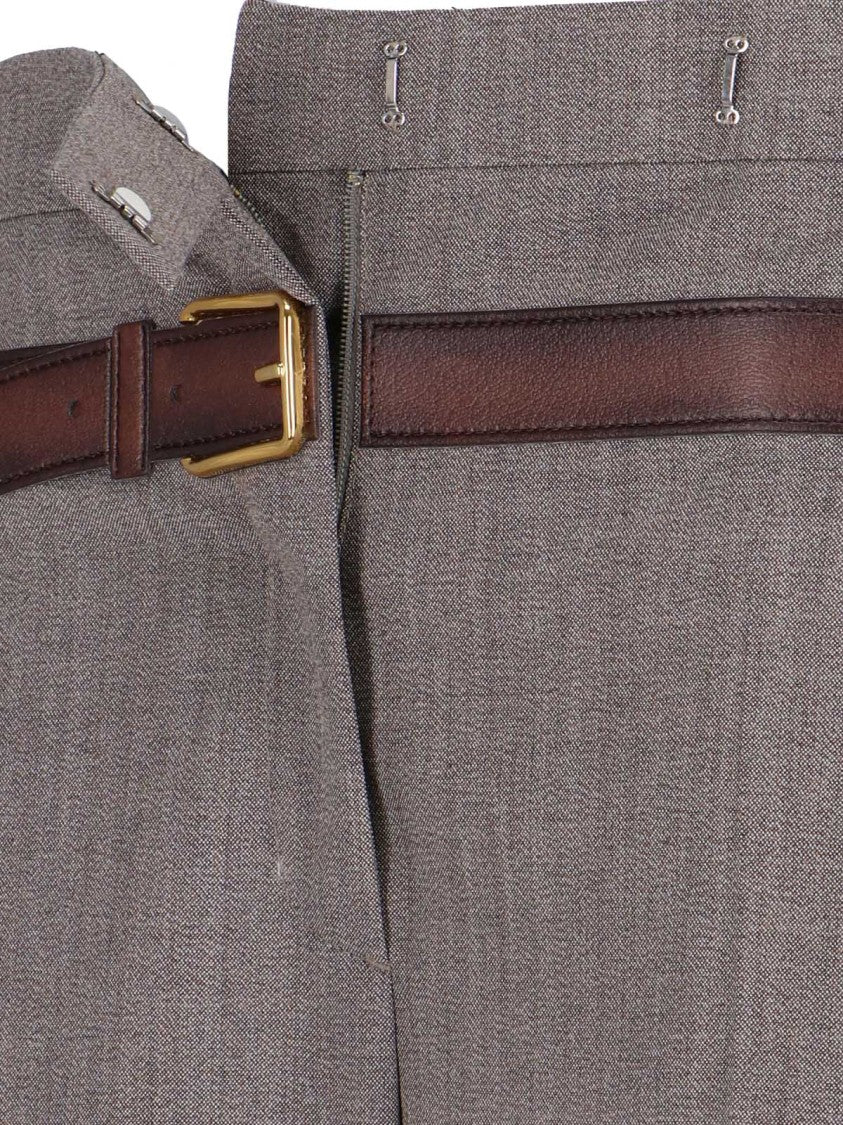Prada Pants With Trompe-L'œil Belt – Brown