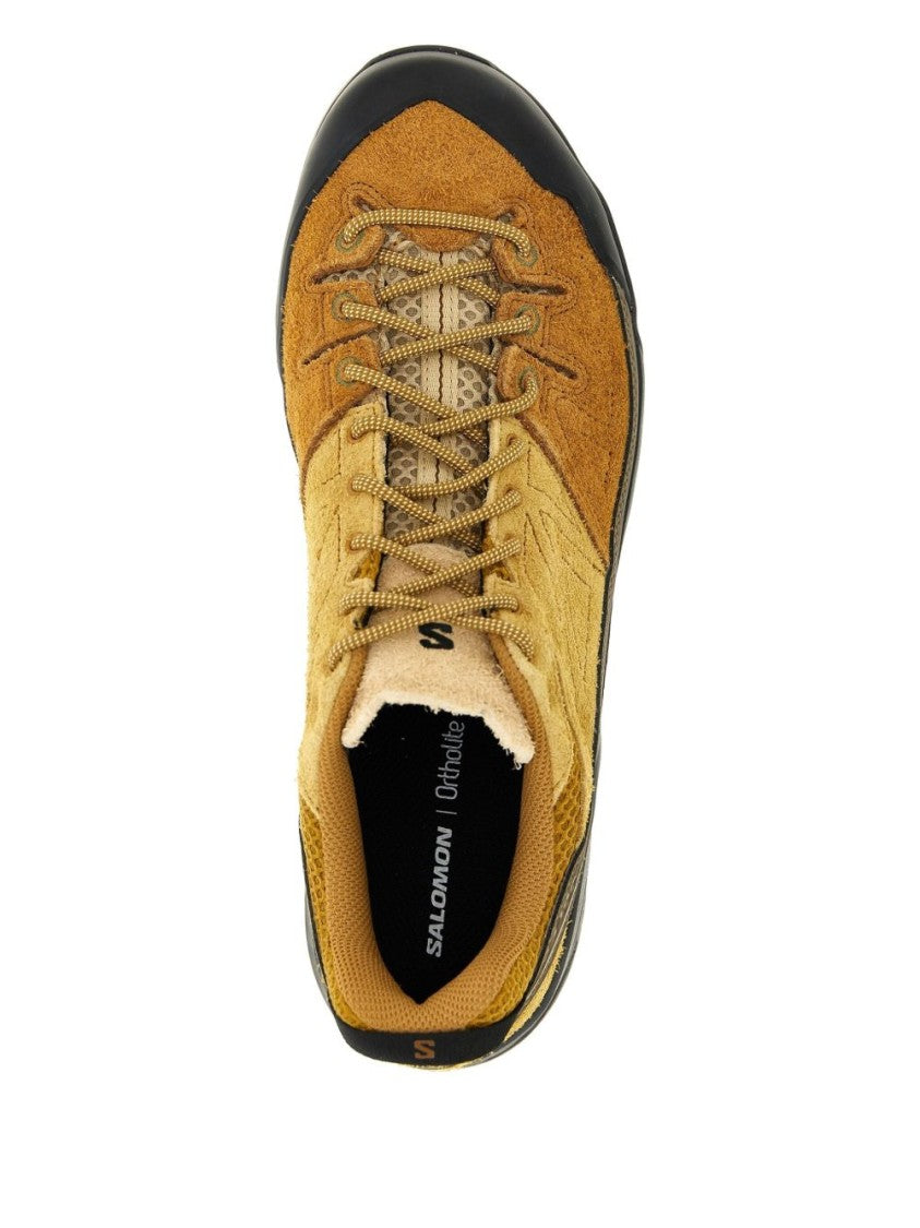 Salomon Mustard Suede X-Alp Sneakers With Rubber Protection