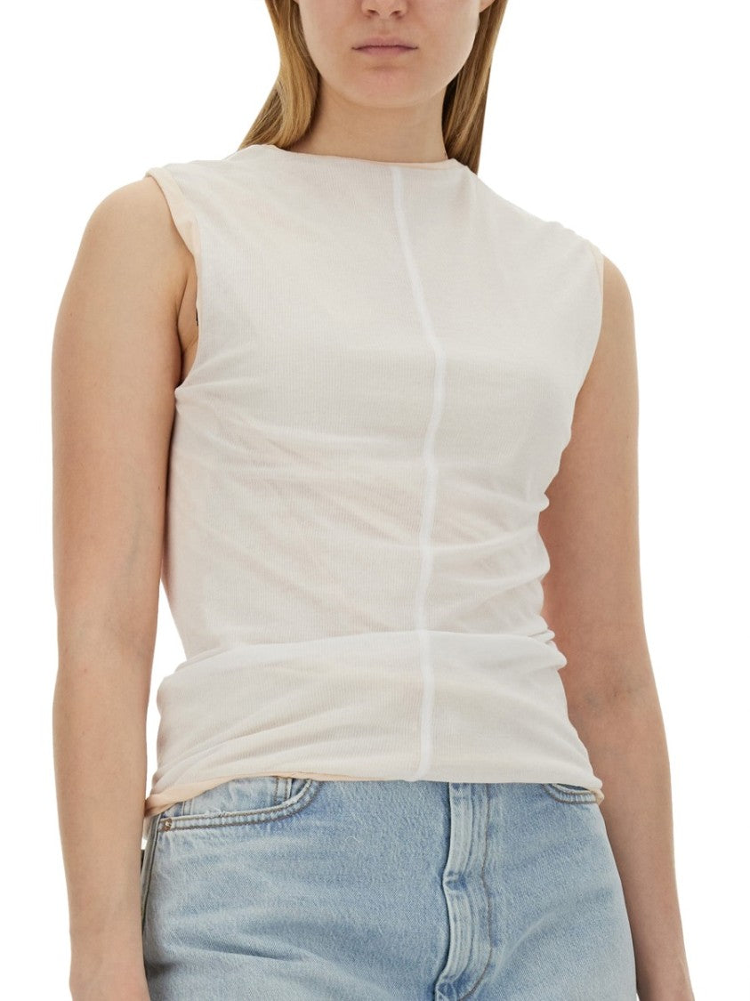 Sportmax Sleeveless Fitted Top With High Neckline