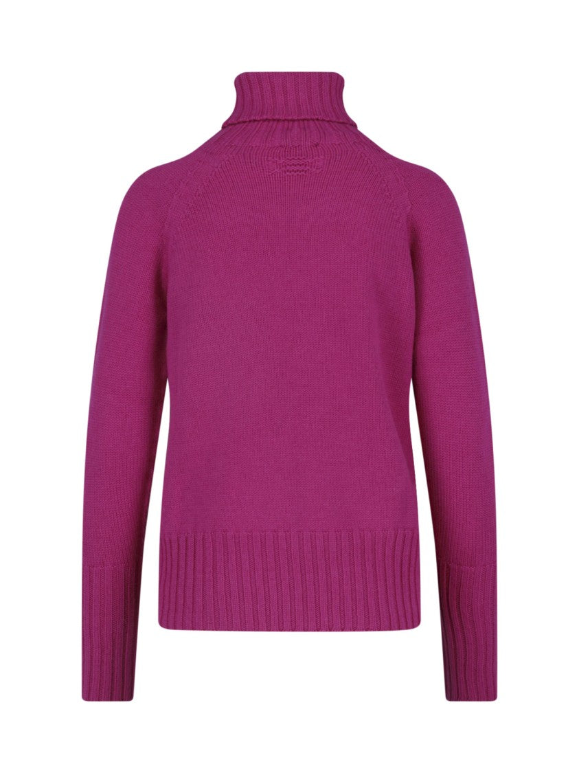 Drumohr Purple Merino Wool Turtleneck