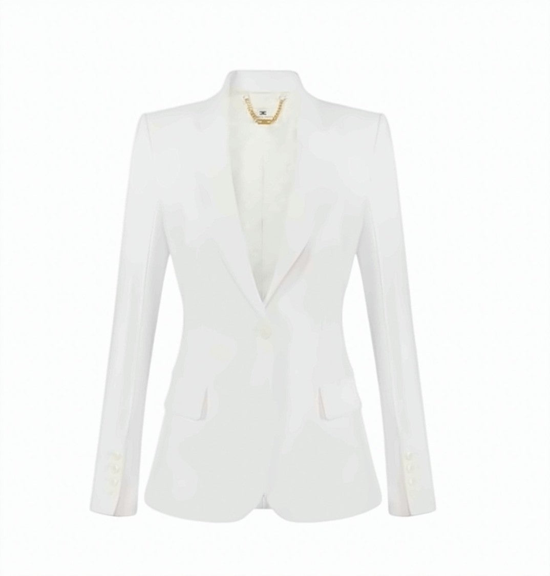 Elisabetta Franchi Stretch Crepe Structured Jacket
