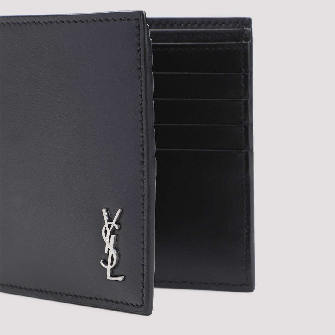 Saint Laurent Black Calf Leather Wallet