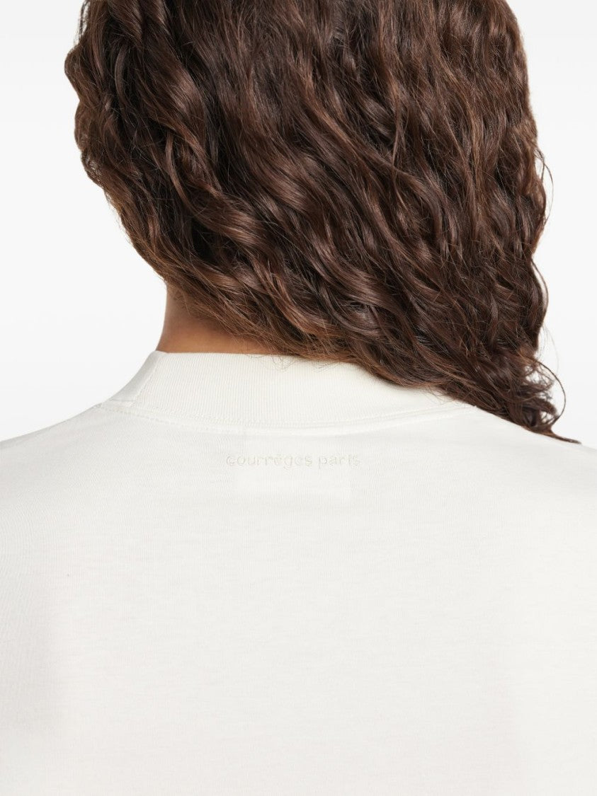 Courrèges Crew Neck T-Shirt With Subtle Logo Detail And Relaxed Fit