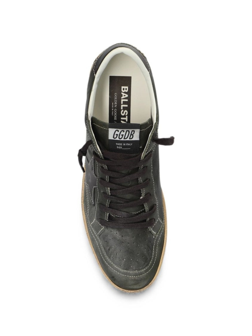 Golden Goose Low-Top Black Leather Star Stitching Sneakers