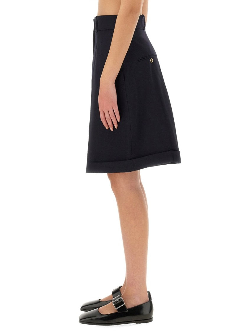 Patou Tailored Black Wool Bermuda Shorts