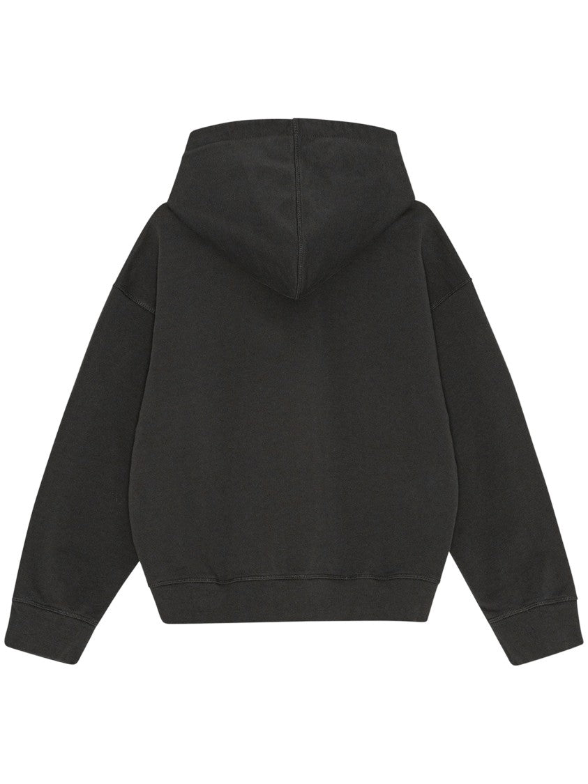 Ganni Oversized Crop Hoodie With Playful Animal Graphic