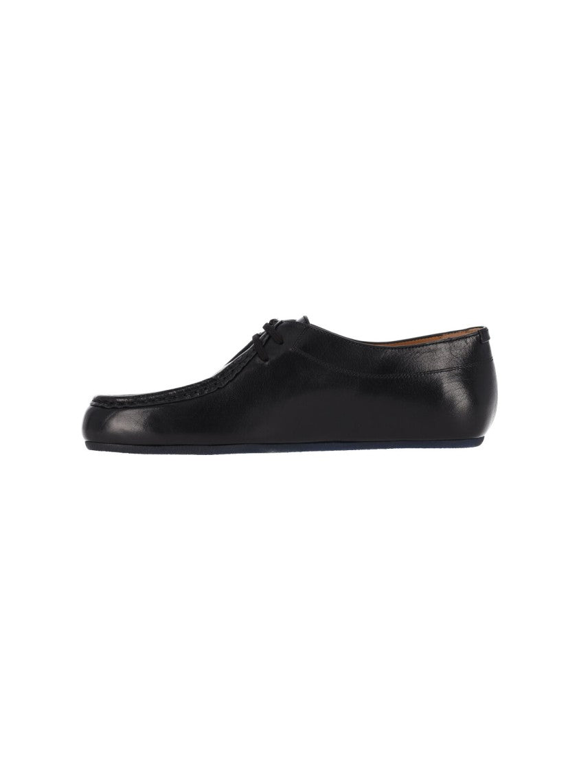 Jil Sander Black Hood Calfskin Flat Shoes