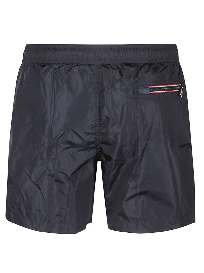 Moncler Black Patch Logo Zippered Pocket Swim Shorts