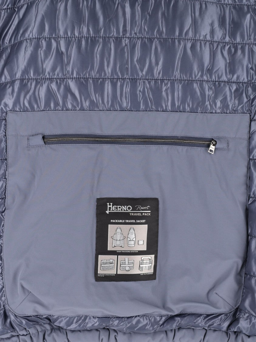 Herno Light Blue 4-Way Nylon Jacket
